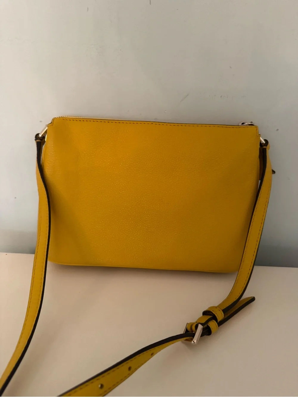 Kate Spade New York Sunshine Yellow Pebbled Leather Crossbody Bag (small Size)